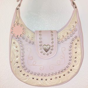 American west heart pastel studded purse